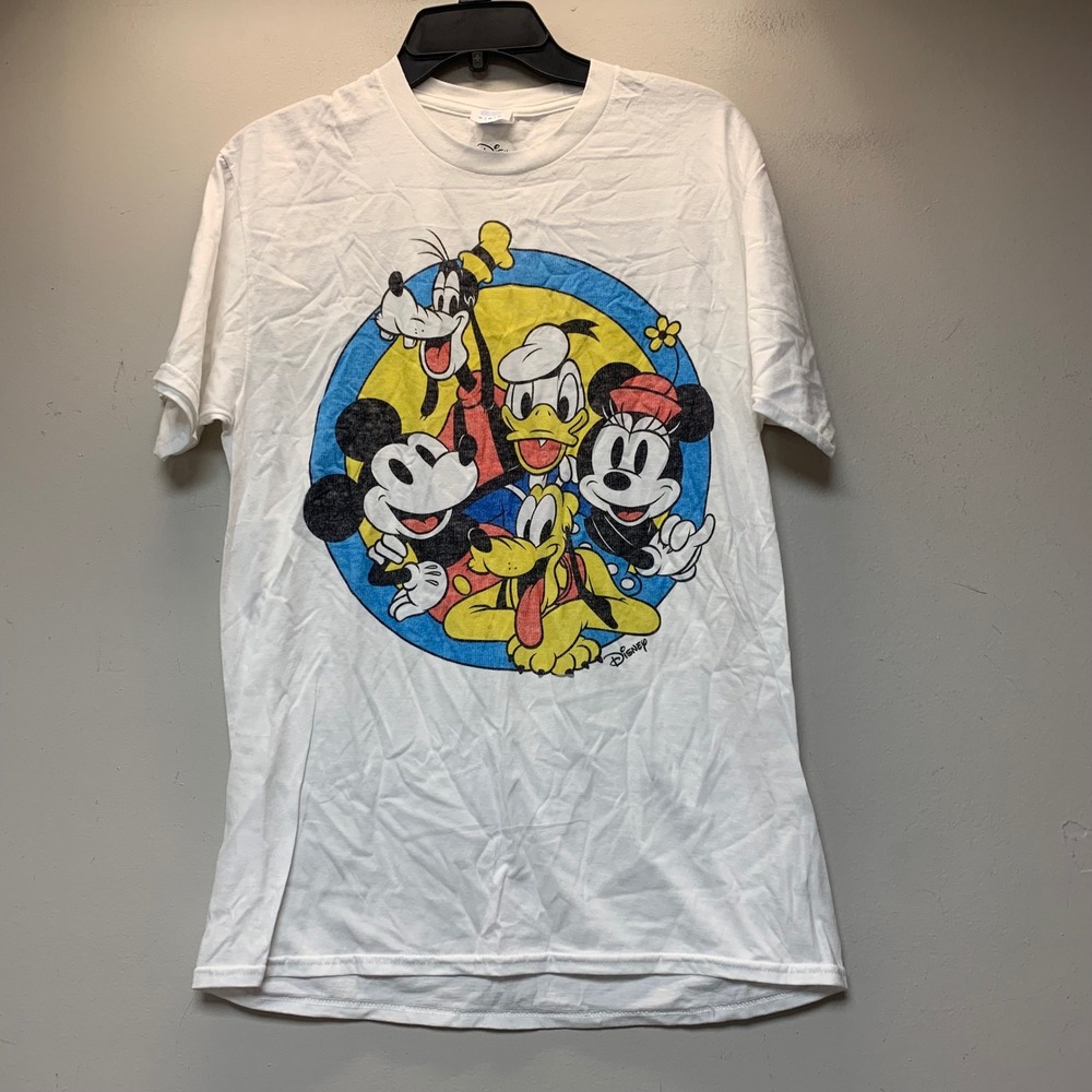 Disney Mickey & Friends Graphic T-Shirt Mens M White Port & Company Excellent